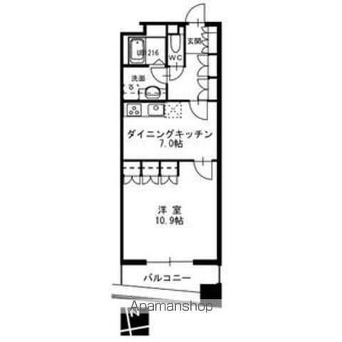 セイント橘(1DK/10階)の間取り写真