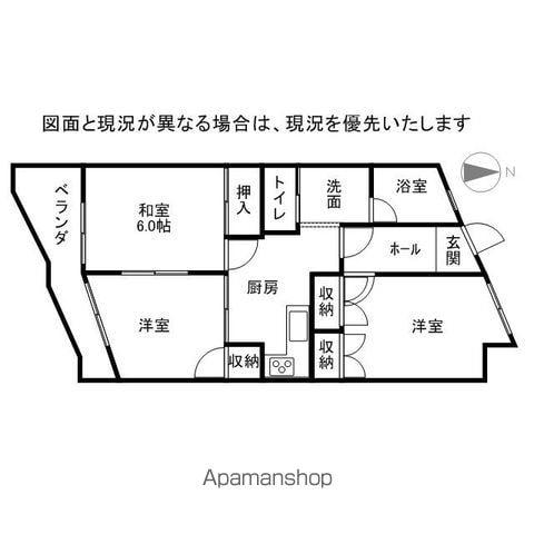 中島マンション(3DK/3階)の間取り写真