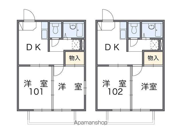 レオパレス大巻A(2DK/1階)の間取り写真