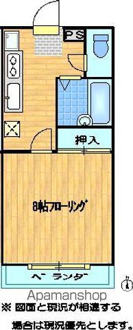 ブルーム(1K/2階)の間取り写真