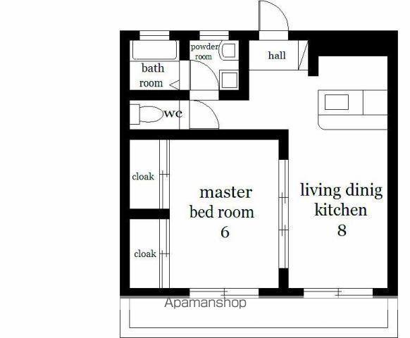 リージェントマンション(1LDK/4階)の間取り写真