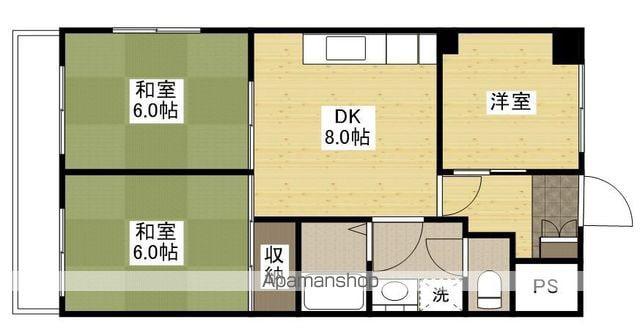 岡本ビル(3DK/2階)の間取り写真