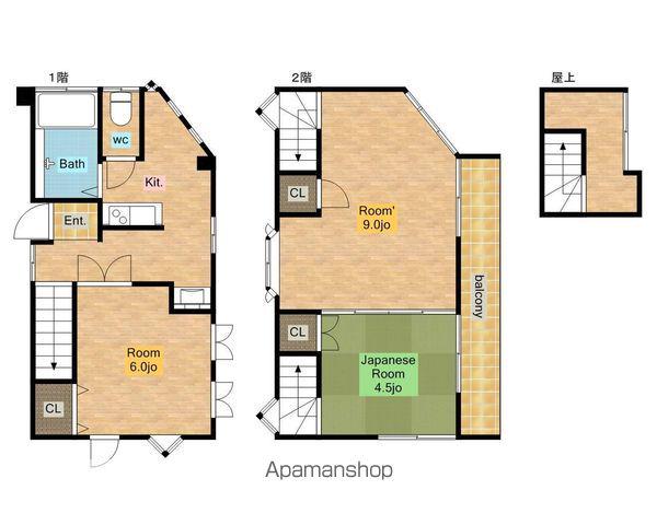 山手線 池袋駅 徒歩15分 2階建 築58年(3K)の間取り写真