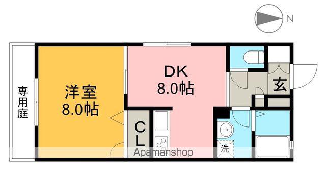 メゾンEYE D棟(1DK/1階)の間取り写真