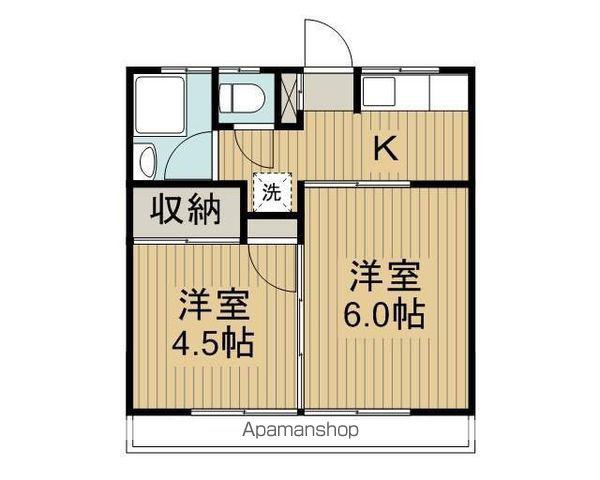 コーポ西(2K/1階)の間取り写真