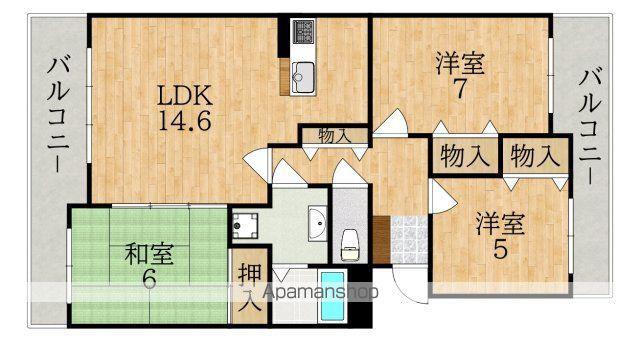 HILLCRESTあやめ池(3LDK/2階)の間取り写真