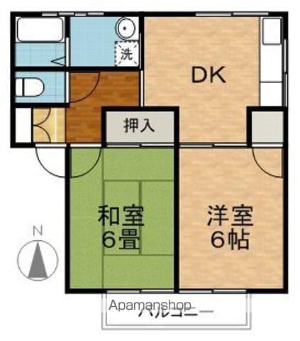 ビューハイツハラ(2DK/2階)の間取り写真
