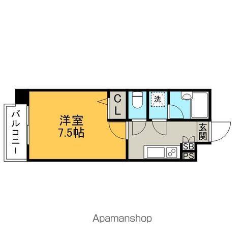 ロマネスク日赤通(1K/5階)の間取り写真