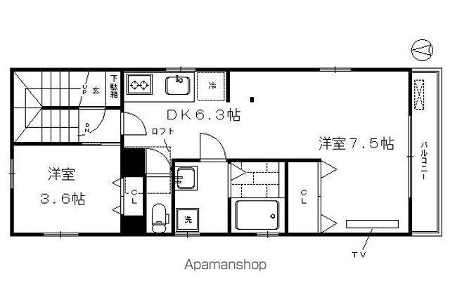 西玉水町(2DK/1階)の間取り写真