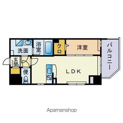 BLANCCIEL六本松(1LDK/4階)の間取り写真