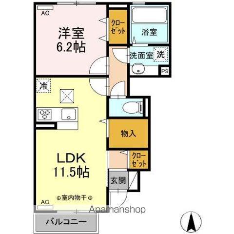 ロイヤルガーデンミノワC(1LDK/1階)の間取り写真