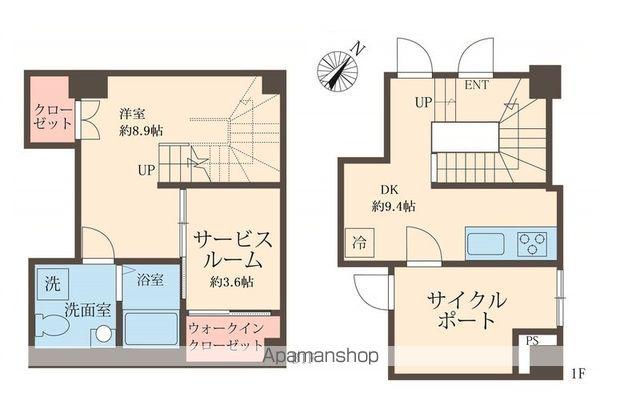 スフィア日本橋富沢町(1SDK/1階)の間取り写真
