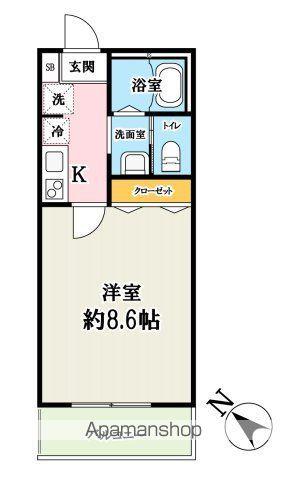 マーブル入間(1K/1階)の間取り写真