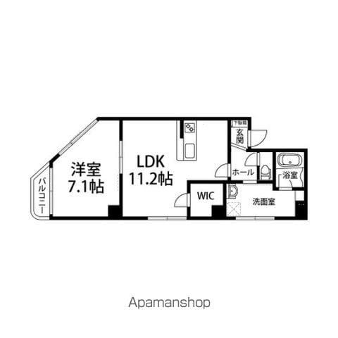 仁木ビル(1LDK/3階)の間取り写真