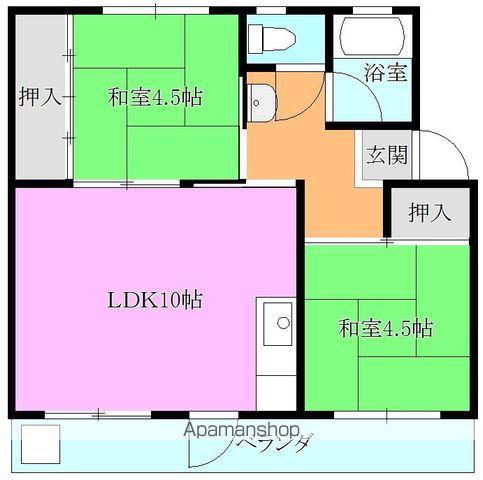第1ナジマヤビル(2LDK/1階)の間取り写真