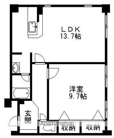 ガーデンシティ柳が崎(1LDK/4階)の間取り写真