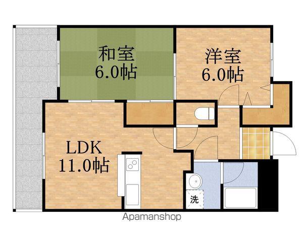 FLAIR COURT京橋(2LDK/4階)の間取り写真