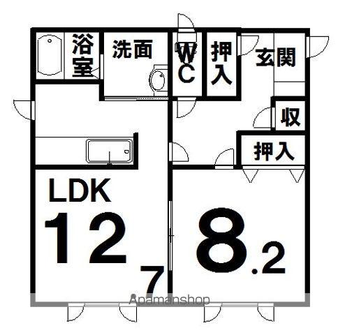 ネオルーセント(1LDK/2階)の間取り写真