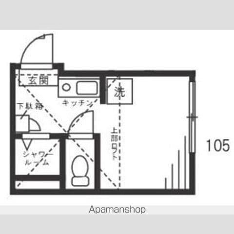ル・ベルソー駒沢(ワンルーム/1階)の間取り写真