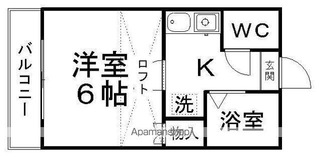 パレス台原(1K/2階)の間取り写真
