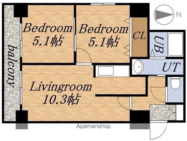 ラクラス札幌北7条(2LDK/6階)の間取り写真