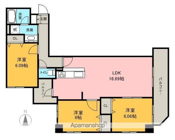 KDX泉レジデンス(3LDK/9階)の間取り写真