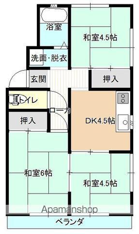 コーポダイヤモンド2(3DK/2階)の間取り写真