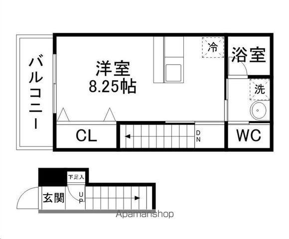 クロレ長町(ワンルーム/2階)の間取り写真