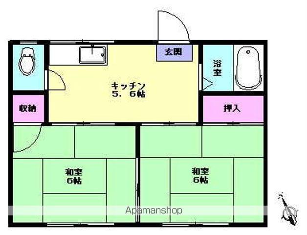 ピオニフラッツ・カンノ(2K/2階)の間取り写真