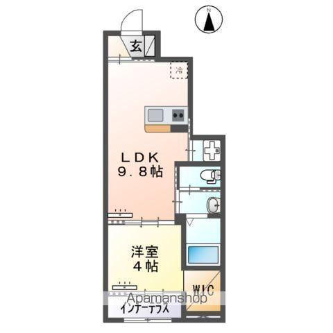 センターフィールド(1LDK/1階)の間取り写真