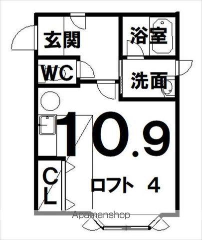 ピュア6条(1DK/1階)の間取り写真