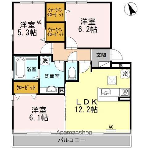 ラフィーナ(3LDK/1階)の間取り写真