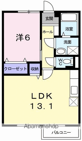 クレスト(1LDK/2階)の間取り写真