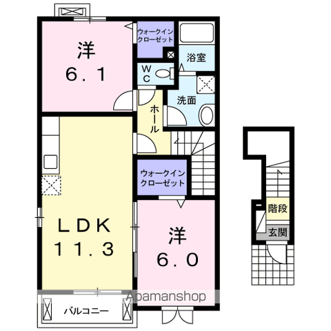 プリマ ヴェーラ(2LDK/2階)の間取り写真