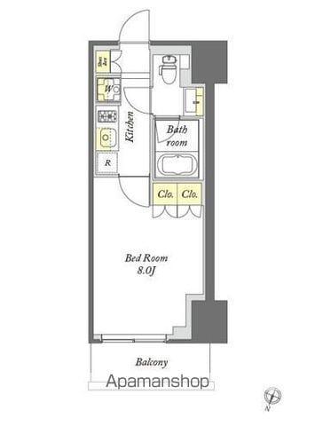 プライムメゾン千葉新町(1K/4階)の間取り写真