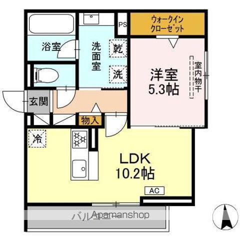 セレスティア藤江町(1LDK/2階)の間取り写真