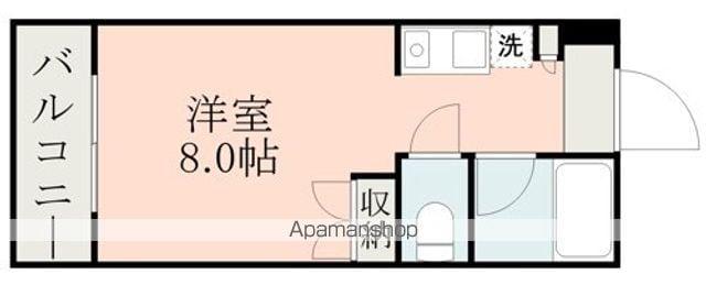 ハウベスト1番館上熊本(ワンルーム/5階)の間取り写真
