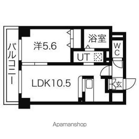 ゾネ医大キャンパス前(1LDK/4階)の間取り写真