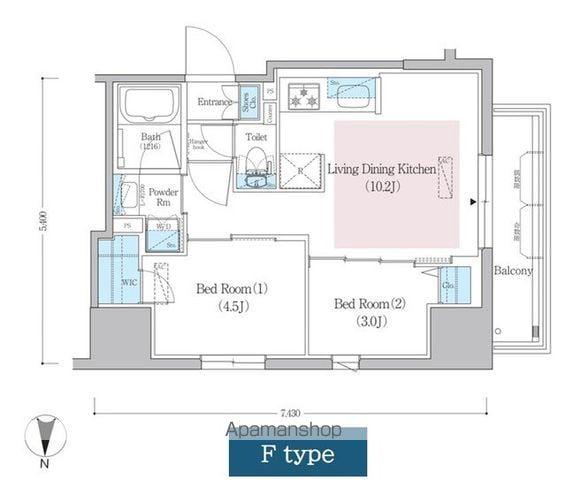 アーバネックス蔵前レジデンス(2LDK/6階)の間取り写真