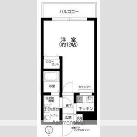 ダイワティアラ村上1(1K/4階)の間取り写真