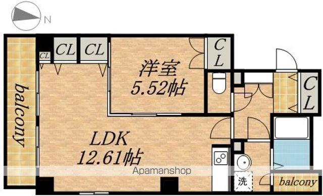 レジデンスカープ札幌(1LDK/19階)の間取り写真