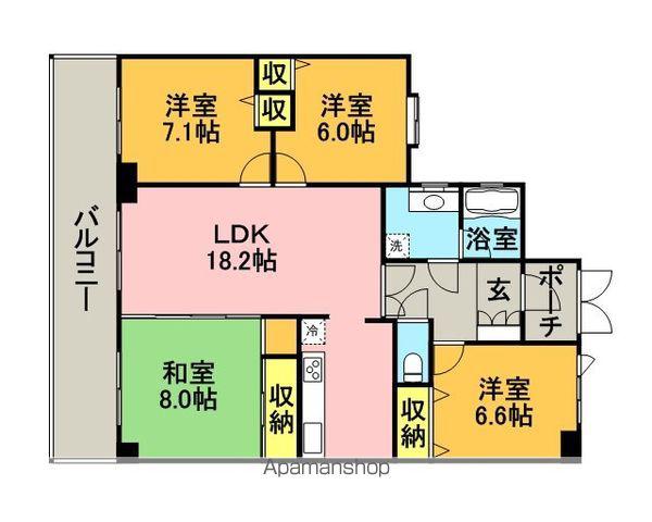 グラン櫛原(4LDK/4階)の間取り写真