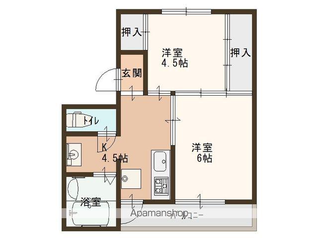 ヴィラナリー由良1号棟(2K/3階)の間取り写真