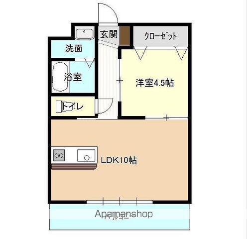 カトレア(1LDK/1階)の間取り写真