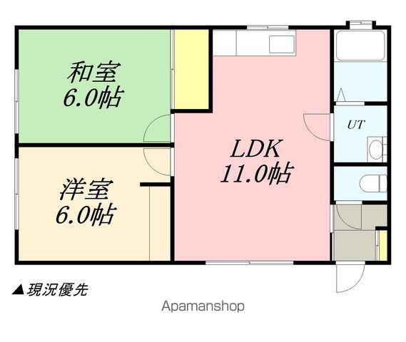 コーポ加桜(2LDK/2階)の間取り写真