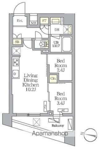 NOGATA RESIDENCE(2LDK/3階)の間取り写真