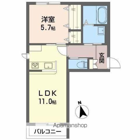 シャーメゾン・カルミアB(1LDK/2階)の間取り写真