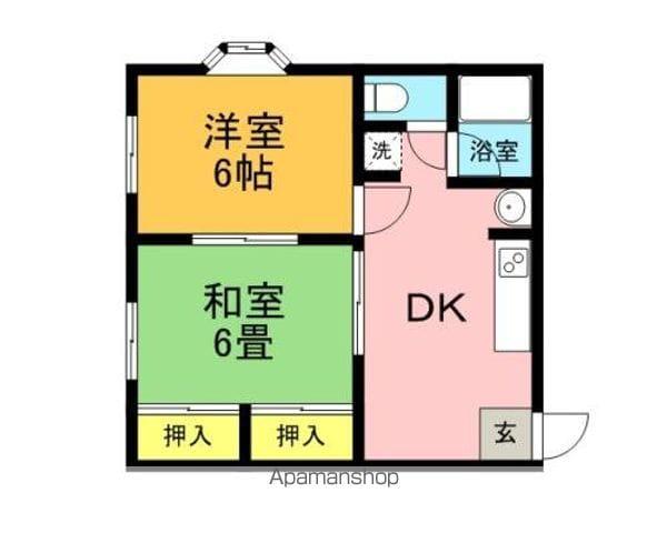 コーポ山本Ⅰ(2DK/2階)の間取り写真