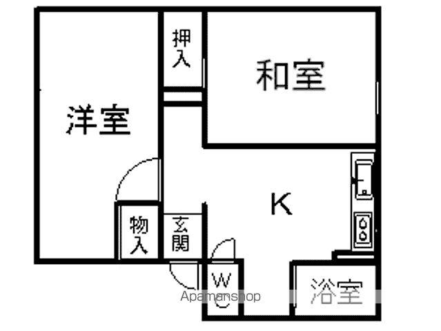 シティハイムカモミールC棟(2K/1階)の間取り写真