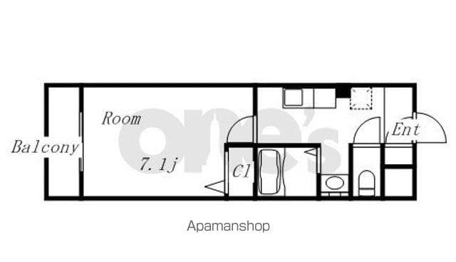 プリムローズマンション(1K/2階)の間取り写真